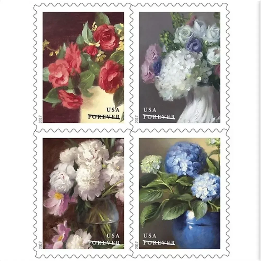 100 Flowers from the Garden 2017 USPS Postage Forever Stamps Wedding Invitations